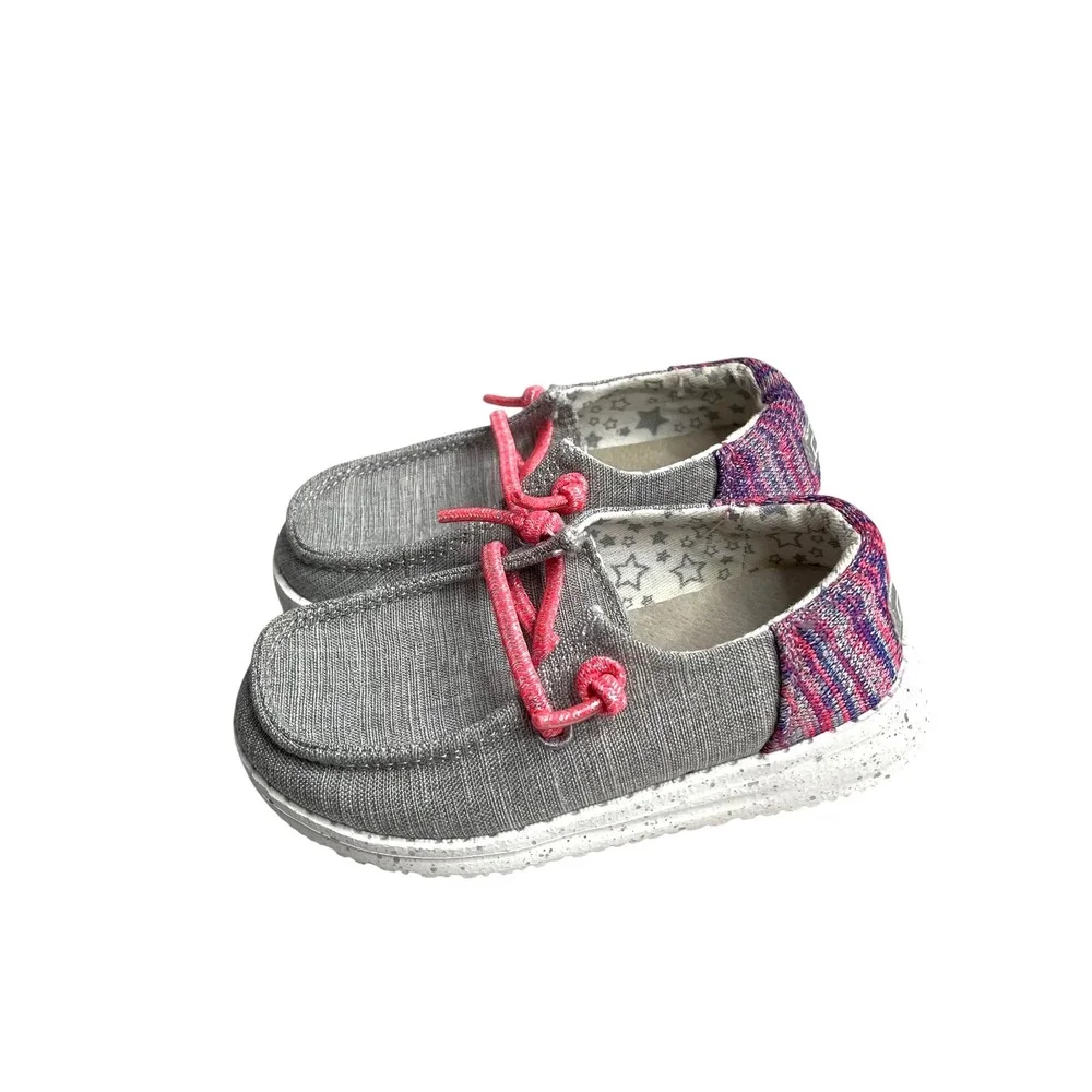 NEW Hey Dude Wendy Toddler Funk Grey moccasins loafers Size 7 Toddler gray pink